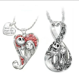 Sally & Jack Skellington Couple Necklace Set