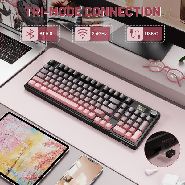 ATTACK SHARK X98PRO Wireless Gaming Keyboard - Bear Hugs
