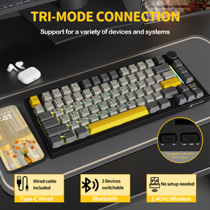 ATTACK SHARK X820Ultra Tri-mode Gasket Mechanical Keyboard - Bear Hugs