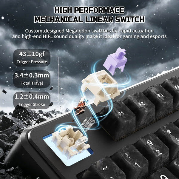 ATTACK SHARK X87 ULTRA Wireless Mechanical Keyboard With 8K Wireless Receiver - Bear Hugs