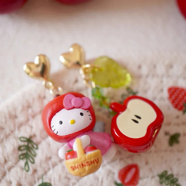 Hello Kitty Apple Theme Deluxe Earrings
