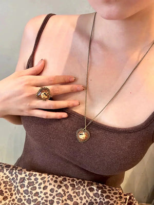 Hello Kitty Leopard Print Necklace & Ring Set - Bear Hugs