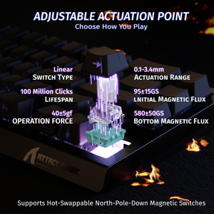 ATTACK SHARK X68 HE Rapid Trigger Keyboard Magnetic Switch - Bear Hugs