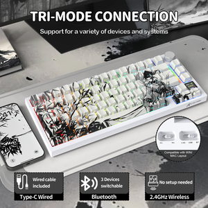 ATTACK SHARK X820Ultra Tri-mode Gasket Mechanical Keyboard - Bear Hugs