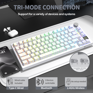 ATTACK SHARK X820Ultra Tri-mode Gasket Mechanical Keyboard - Bear Hugs
