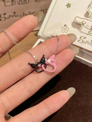 My Melody and Kuromi Hook Together Necklace - Bear Hugs