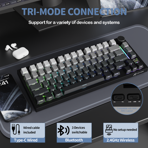 ATTACK SHARK X820Ultra Tri-mode Gasket Mechanical Keyboard - Bear Hugs