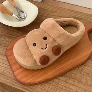 Croissant Cozies Plush Slip-on Slippers