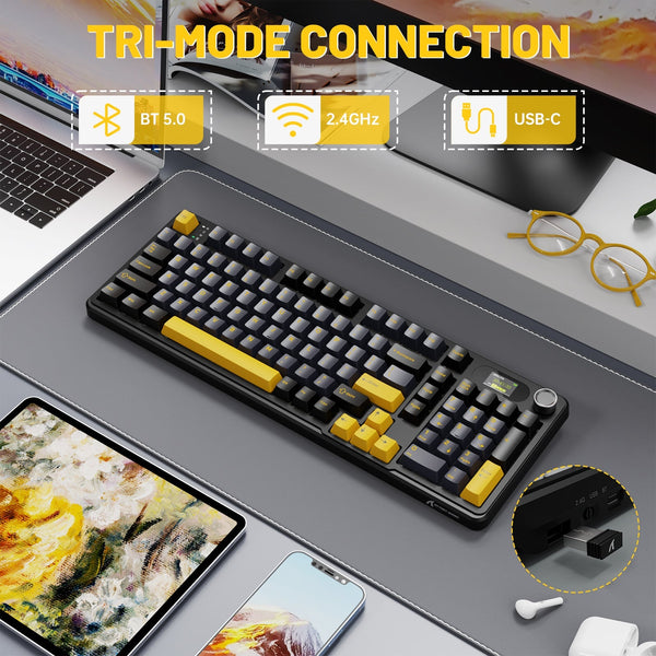 ATTACK SHARK X98PRO Wireless Gaming Keyboard - Bear Hugs