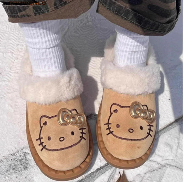 Hello Kitty Luxe Golden Bow Slippers