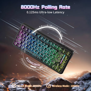 ATTACK SHARK X82PRO HE Wireless Rapid Trigger Gaming Keyboard Magnetic Switch - Bear Hugs