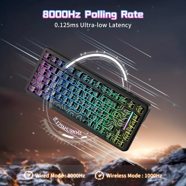 ATTACK SHARK X82PRO HE Wireless Rapid Trigger Gaming Keyboard Magnetic Switch - Bear Hugs