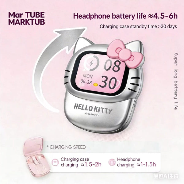Hello Kitty Smart Screen Bluetooth Earphones Gift Set - Bear Hugs