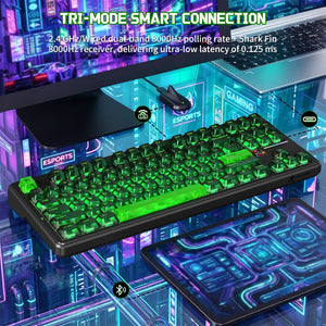 ATTACK SHARK X87 ULTRA Wireless Mechanical Keyboard With 8K Wireless Receiver - Bear Hugs