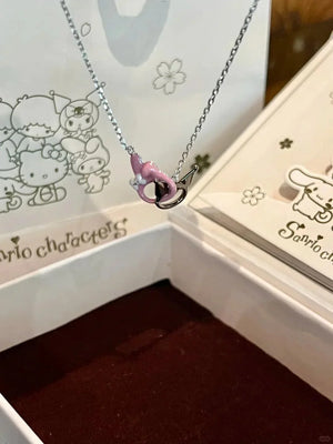 My Melody and Kuromi Hook Together Necklace - Bear Hugs
