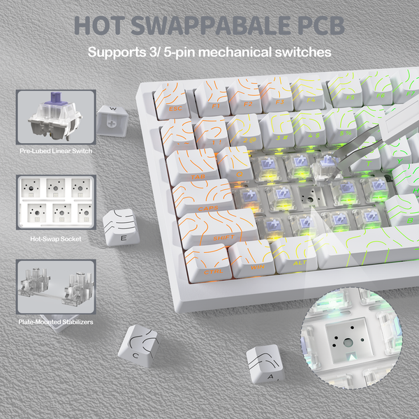 ATTACK SHARK X820Ultra Tri-mode Gasket Mechanical Keyboard - Bear Hugs