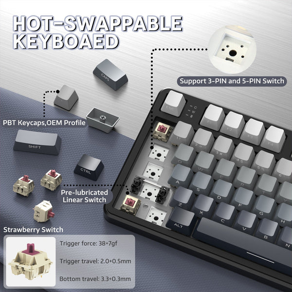 ATTACK SHARK X87 Tri-Mode Gasket Mechanical Keyboard