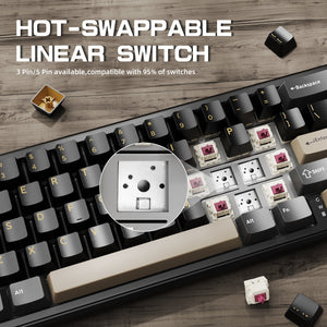 ATTACK SHARK X66 Wireless Mechanical Keyboard with 8K Coiled Cable - Bear Hugs