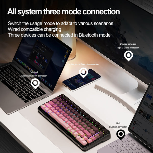 ATTACK SHARK M86 Tri-mode Gasket Mechanical Keyboard - Bear Hugs