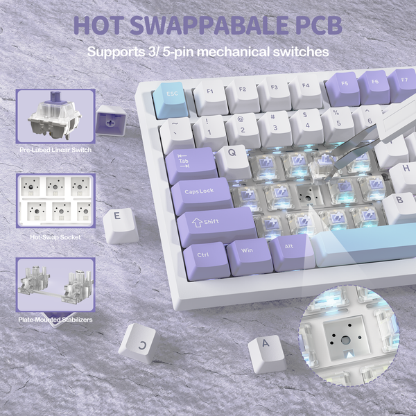 ATTACK SHARK X820Ultra Tri-mode Gasket Mechanical Keyboard - Bear Hugs