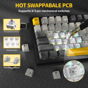 ATTACK SHARK X820Ultra Tri-mode Gasket Mechanical Keyboard - Bear Hugs