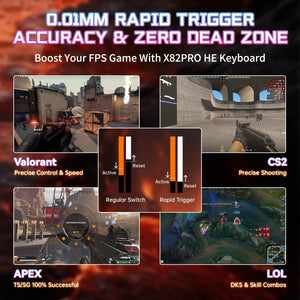 ATTACK SHARK X82PRO HE Wireless Rapid Trigger Gaming Keyboard Magnetic Switch - Bear Hugs