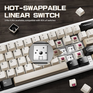 ATTACK SHARK X66 Wireless Mechanical Keyboard with 8K Coiled Cable - Bear Hugs