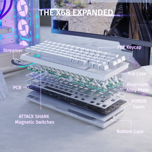 ATTACK SHARK X68 HE Rapid Trigger Keyboard Magnetic Switch - Bear Hugs