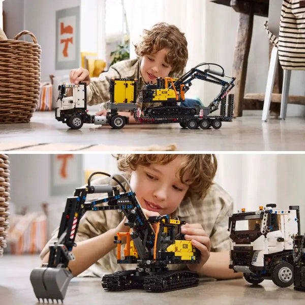 Lego Technic Volvo Fmx Truck & Ec230 Electric Excavator - Bear Hugs
