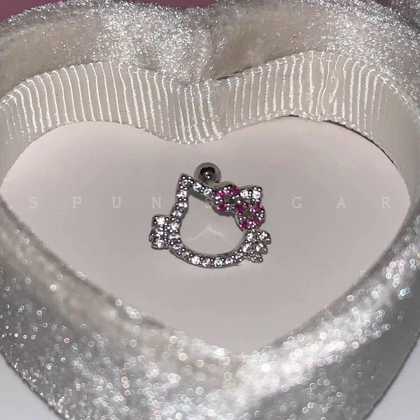 Sparkling HelloKitty Whisper Ear Cartilage Clips