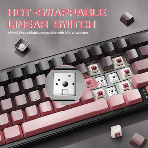 ATTACK SHARK X66 Wireless Mechanical Keyboard with 8K Coiled Cable - Bear Hugs