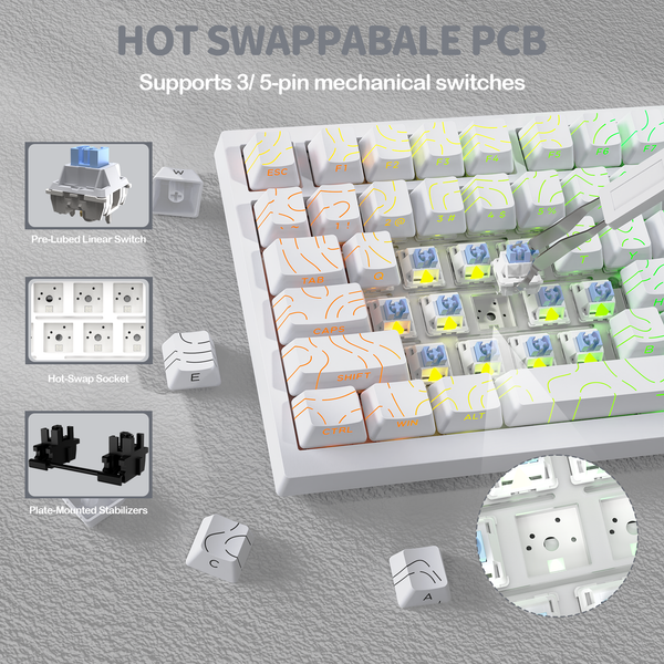 ATTACK SHARK X820Ultra Tri-mode Gasket Mechanical Keyboard - Bear Hugs