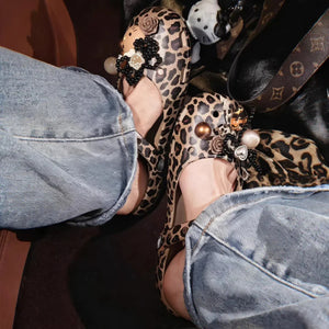 Hello Kitty Leopard Print Mary Jane Clogs