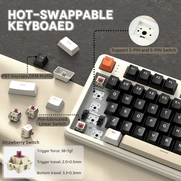 ATTACK SHARK X87 Tri-Mode Gasket Mechanical Keyboard