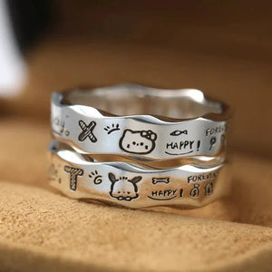 Sanrio Sterling Silver Graffiti Ring - Bear Hugs