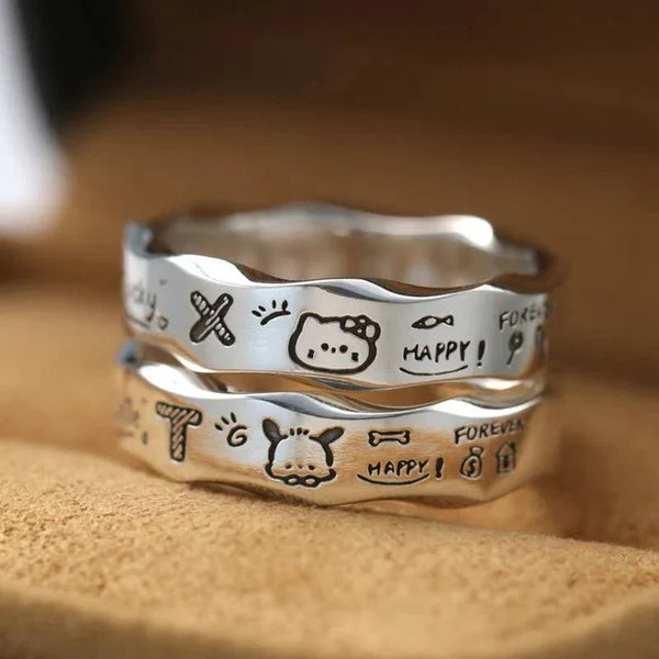 Sanrio Sterling Silver Graffiti Ring - Bear Hugs