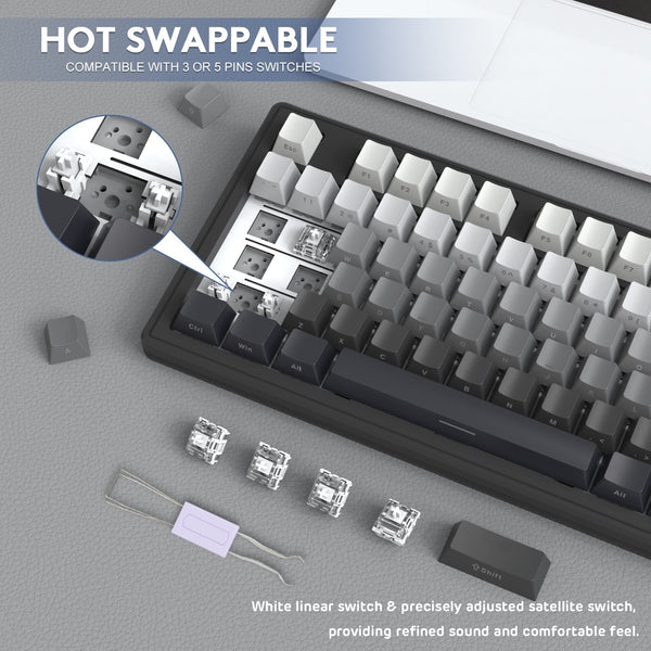 ATTACK SHARK M87 Wireless Mechanical Keyboard - Bear Hugs