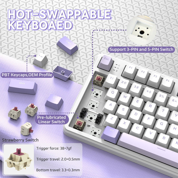 ATTACK SHARK X87 Tri-Mode Gasket Mechanical Keyboard
