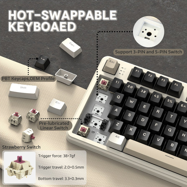 ATTACK SHARK X87 Tri-Mode Gasket Mechanical Keyboard