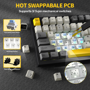 ATTACK SHARK X820Ultra Tri-mode Gasket Mechanical Keyboard - Bear Hugs