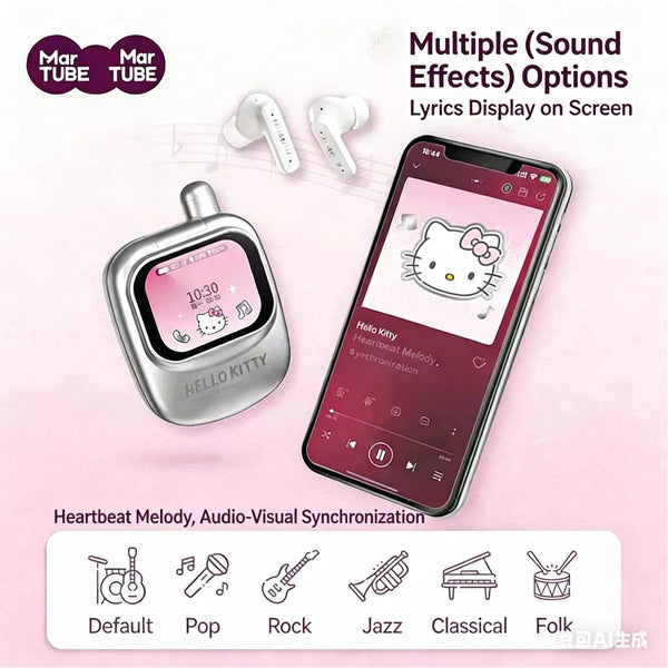 Hello Kitty Smart Screen Bluetooth Earphones Gift Set - Bear Hugs