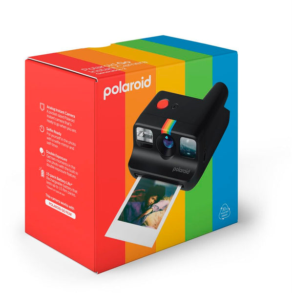 Polaroid Go Generation 2 Instant Film Mini Camera (Black) Bundled with Polaroid GO Color Film Double Pack, Hard Carrying Case, Lens Cleaning Cloth - Bear Hugs