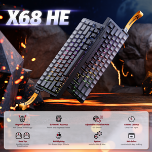ATTACK SHARK X68 HE Rapid Trigger Keyboard Magnetic Switch - Bear Hugs