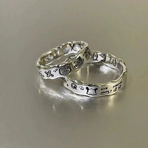 Sanrio Sterling Silver Graffiti Ring - Bear Hugs