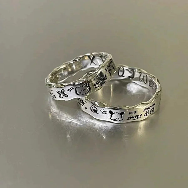 Sanrio Sterling Silver Graffiti Ring - Bear Hugs