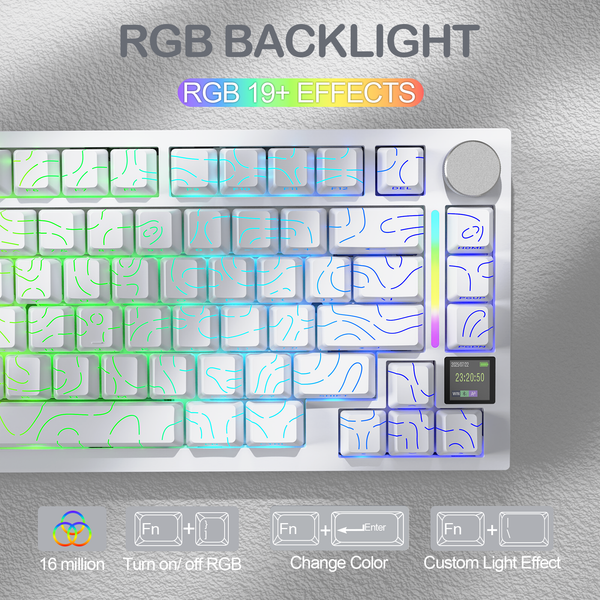 ATTACK SHARK X820Ultra Tri-mode Gasket Mechanical Keyboard - Bear Hugs