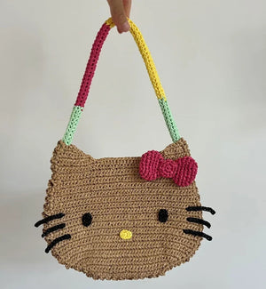 Hello Kitty Raffia Resort Crochet Tote Bag
