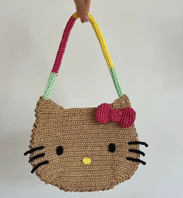 Hello Kitty Raffia Resort Crochet Tote Bag