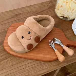 Croissant Cozies Plush Slip-on Slippers