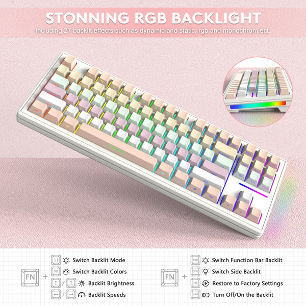 ATTACK SHARK M87 Wireless Mechanical Keyboard - Bear Hugs